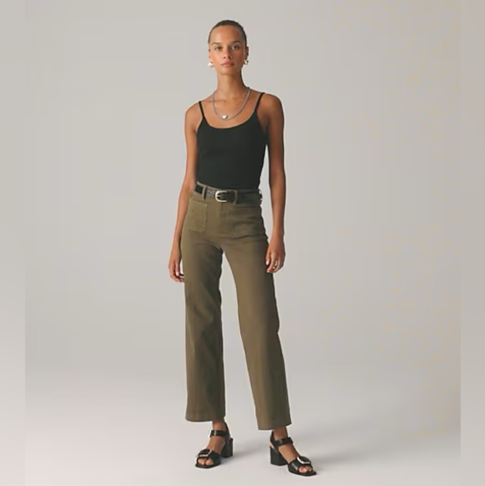 J. Crew sailor slim wide-leg chino pant in green